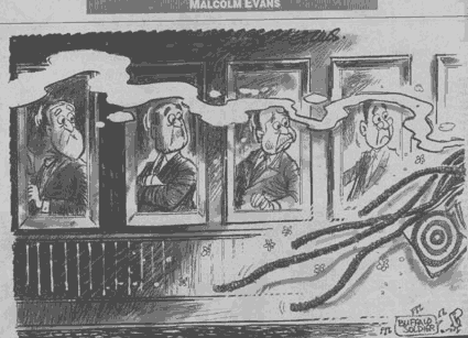 Malcom Evans cartoon in the NZ Herald on Nandor's entry to Parliament