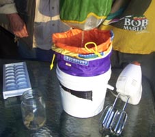 Bubble bags set up
