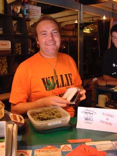 Chris Fowlie at the counter - student in training