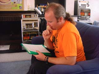 Chris taking the final written test