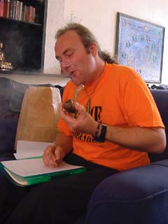 Chris taking the taste test