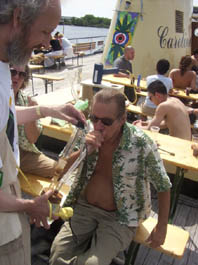 Eagle Bill on board the Weed Cup boat